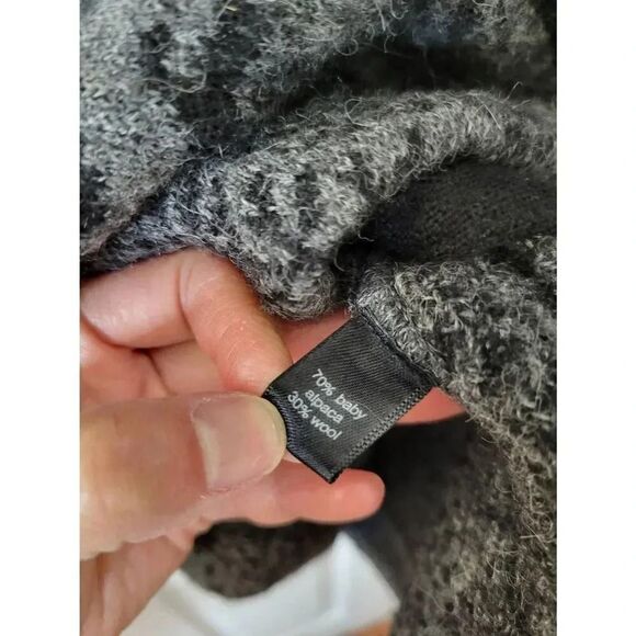Peruvian Collection Grey Alpaca Wool Cardigan M - Picture 3 of 10